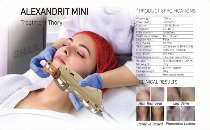 755nm Alexandrite Mini Diode Laser dengan Smart Touch Screen untuk Operasi Mudah di Industri Kecantikan 9